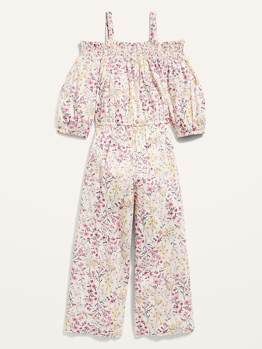 View large product image 2 of 2. Off-the-Shoulder Floral Jumpsuit for Girls