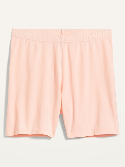 View large product image 1 of 1. High-Waisted Jersey Plus-Size Biker Shorts -- 7-inch inseam