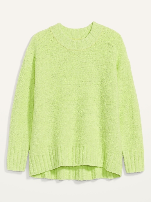 View large product image 1 of 1. Cozy Oversized Bouclé Crew-Neck Sweater for Women