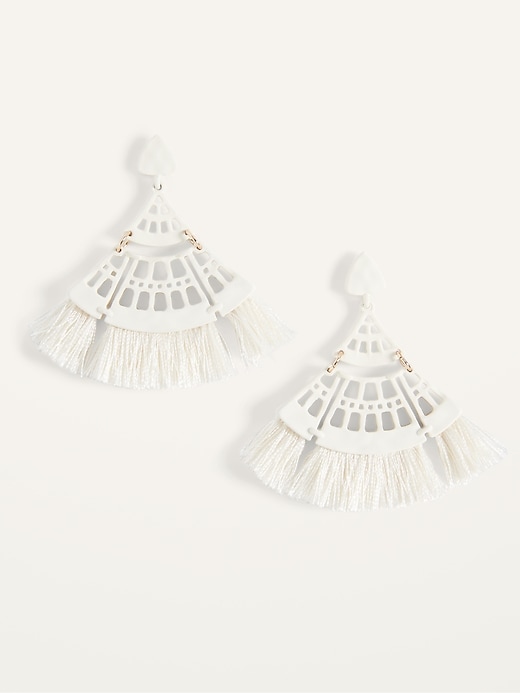View large product image 1 of 2. Filigree Tassel Drop Earrings For Women