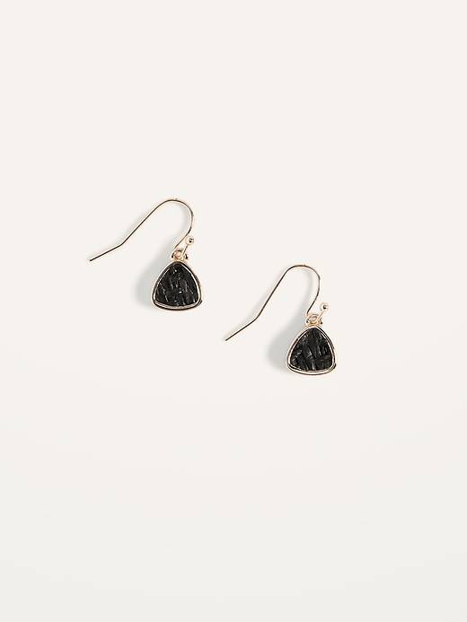 View large product image 1 of 2. Raffia-Wrapped Drop Earrings for Women