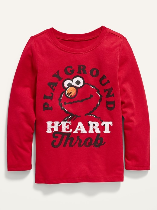 View large product image 1 of 2. Unisex Sesame Street&#174 Elmo "Playground Heartthrob" Gender-Neutral Long-Sleeve Tee
