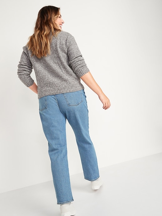 Image number 6 showing, High-Waisted Slouchy Straight Light-Wash Jeans for Women