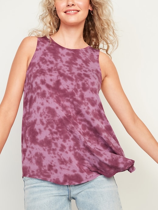 Image number 1 showing, Luxe Tie-Dye High-Neck Tank Top for Women