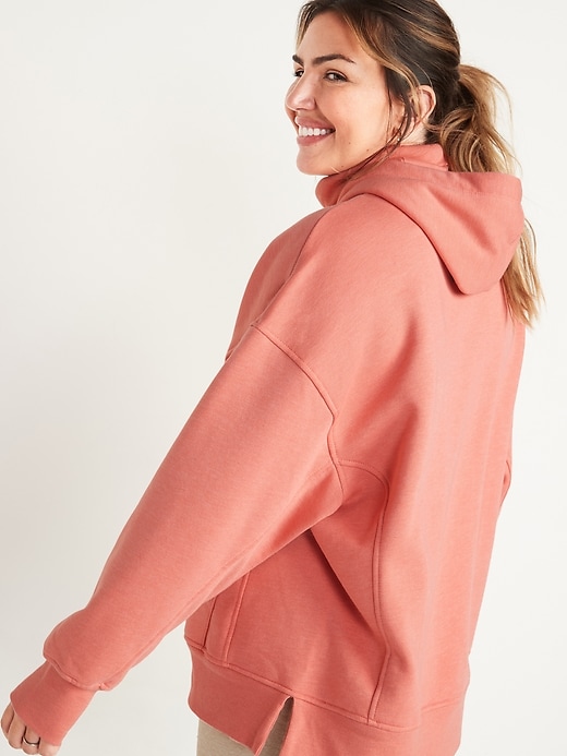 Image number 2 showing, Oversized Rib-Knit Funnel-Neck Pullover Hoodie