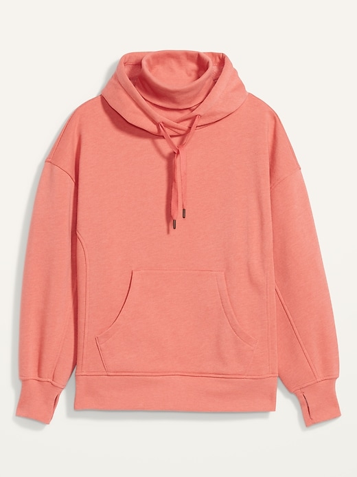 Image number 4 showing, Oversized Rib-Knit Funnel-Neck Pullover Hoodie