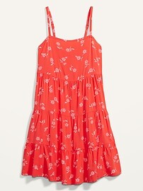 View large product image 3 of 3. Printed Sleeveless Tiered Swing Dress for Women