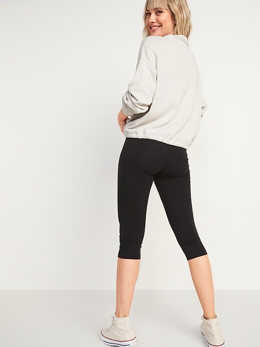 Image number 2 showing, High-Waisted Jersey Capri Leggings for Women