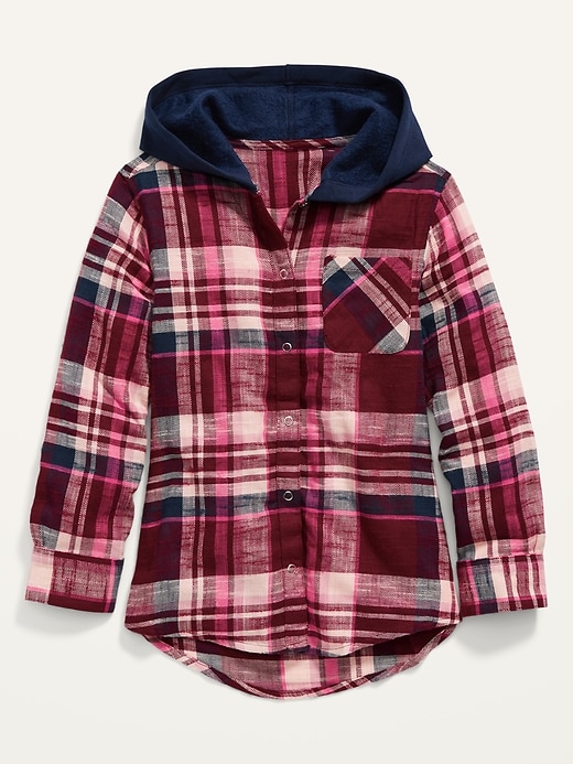 View large product image 1 of 2. Plaid Flannel 2-in-1 Shirt Hoodie for Girls
