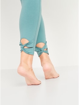 High-Waisted Twist-Hem 7/8-Length Leggings for Women
