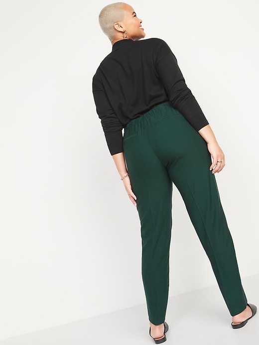 Image number 5 showing, Mid-Rise Pull-On Straight Full-Length Pants