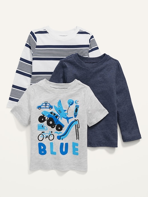 View large product image 1 of 1. Unisex Crew-Neck Tee Variety 3-Pack for Toddler