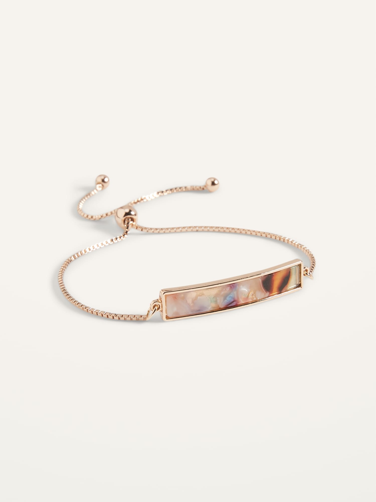 Gold-Toned Marbled-Plate Bracelet For Women