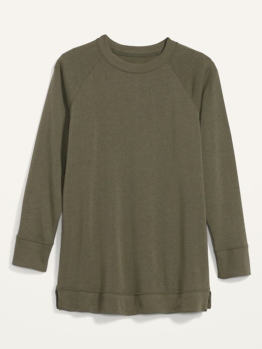 Old Navy Loose-Fit French-Terry Crew-Neck Tunic for Women. 1