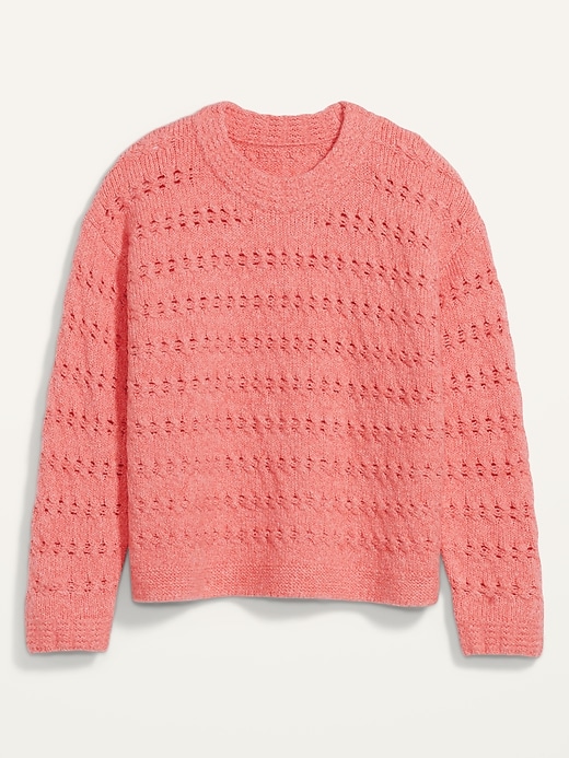 Image number 4 showing, Textured Cable-Knit Pointelle Sweater
