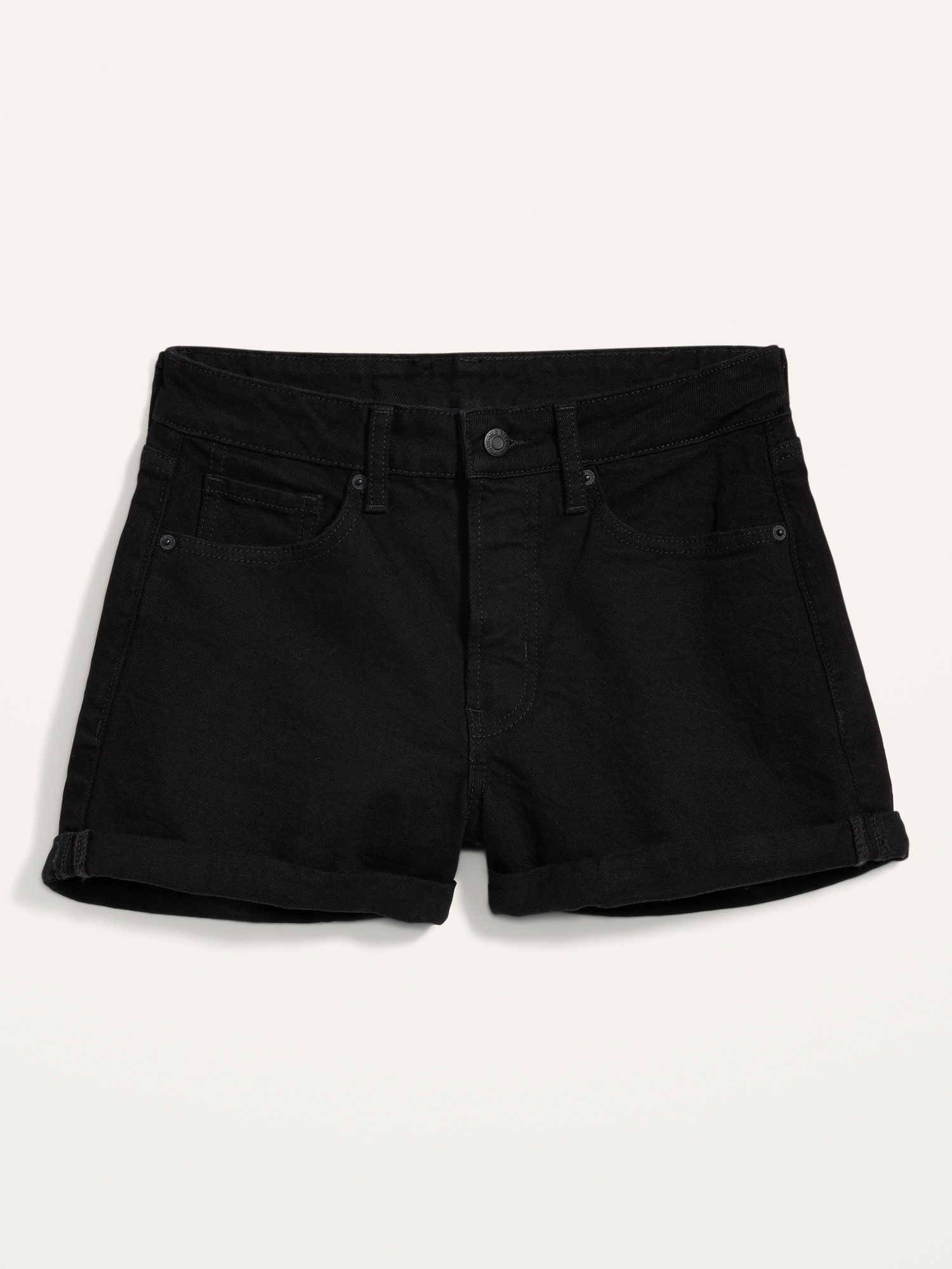 High-Waisted O.G. Cuffed Black Jean Shorts for Women -- 3-inch inseam ...