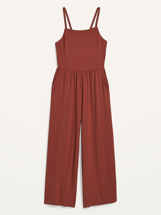 View large product image 2 of 2. Sleeveless Jersey-Knit Cami Jumpsuit