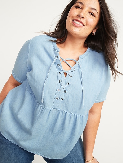 Old navy plus size denim sale shirt