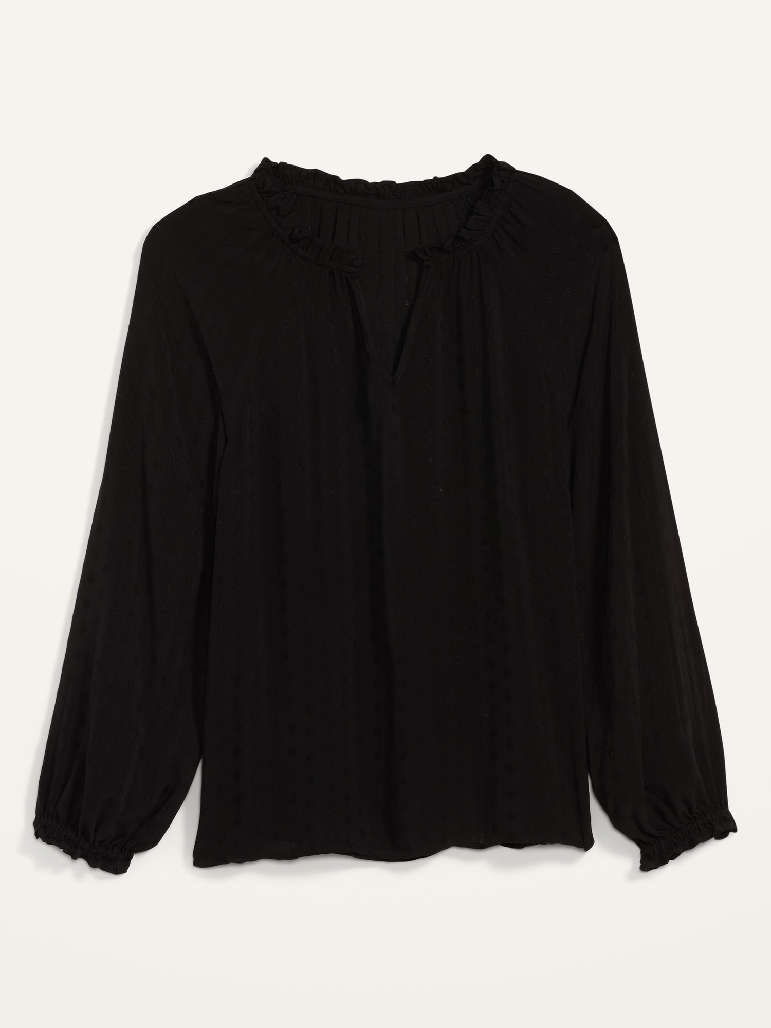 Ruffled Split-Neck Textured Dobby Blouse for Women | Old Navy