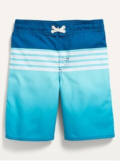 NWT Old Navy Lilac Stripe Patterned Swim Trunks Board Shorts UPF-50 Boys M L
