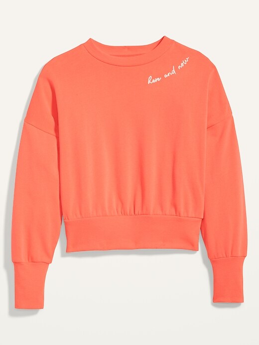 Image number 4 showing, Loose Graphic Cropped Crew-Neck Sweatshirt