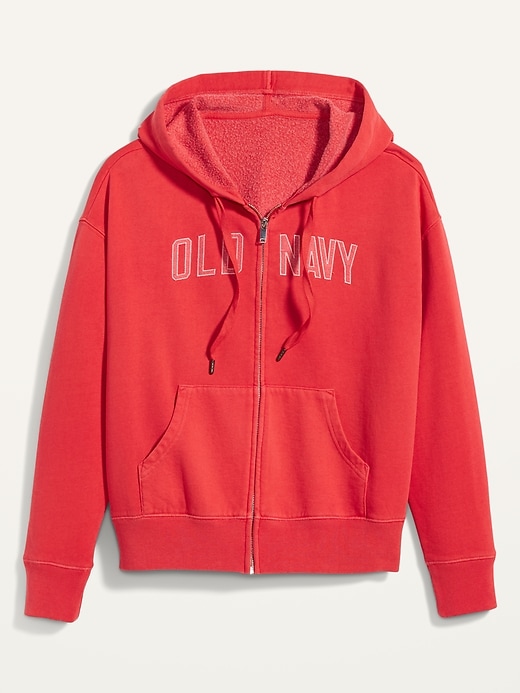 Old Navy Logo-Graphic Specially-Dyed Zip-Front Hoodie for Women. 1