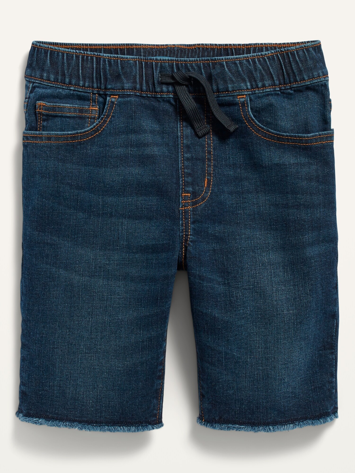 Pull-On Frayed-Hem Jean Jogger Shorts for Boys
