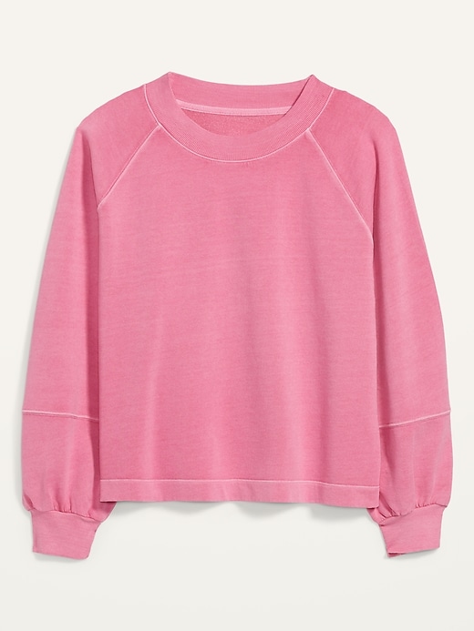 Image number 4 showing, Garment-Dyed Blouson-Sleeve Sweatshirt for Women