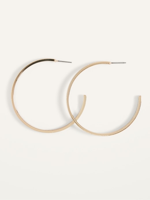 Real Gold-Plated Hoop Earrings For Women