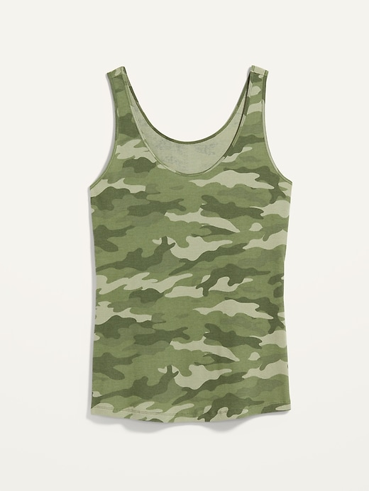 View large product image 1 of 1. First Layer Slim-Fit Rib-Knit Plus-Size Camo Tank Top