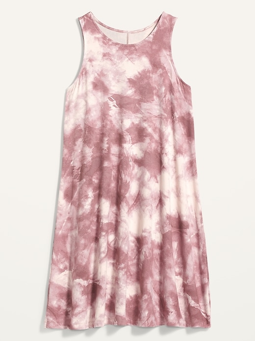 View large product image 2 of 2. Sleeveless Jersey-Knit Swing Dress