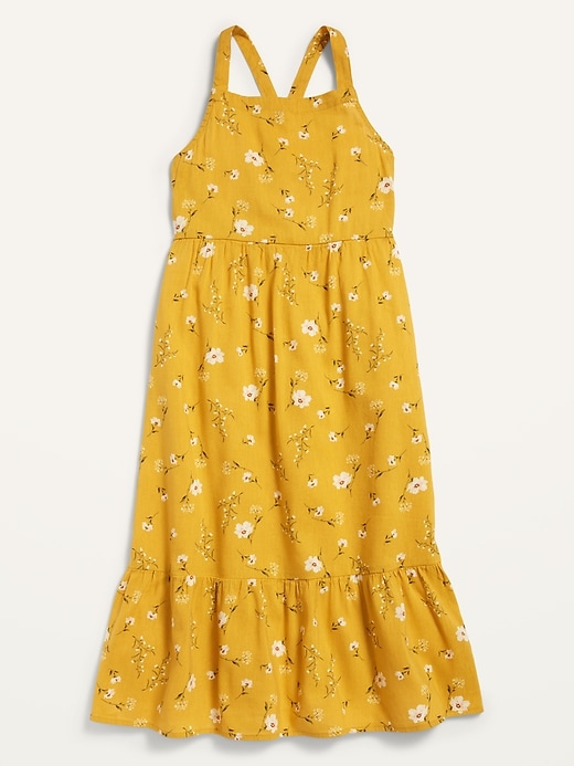 Old Navy Sleeveless Printed Square-Neck Midi Dress for Girls. 1