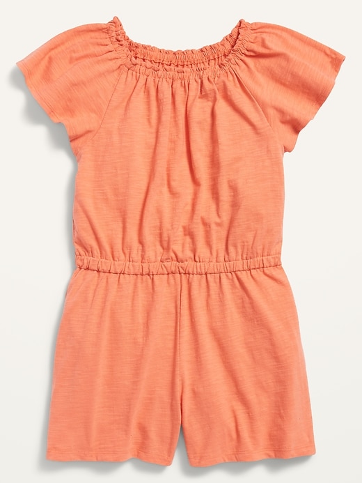View large product image 1 of 1. Flutter-Sleeve Jersey Romper for Girls