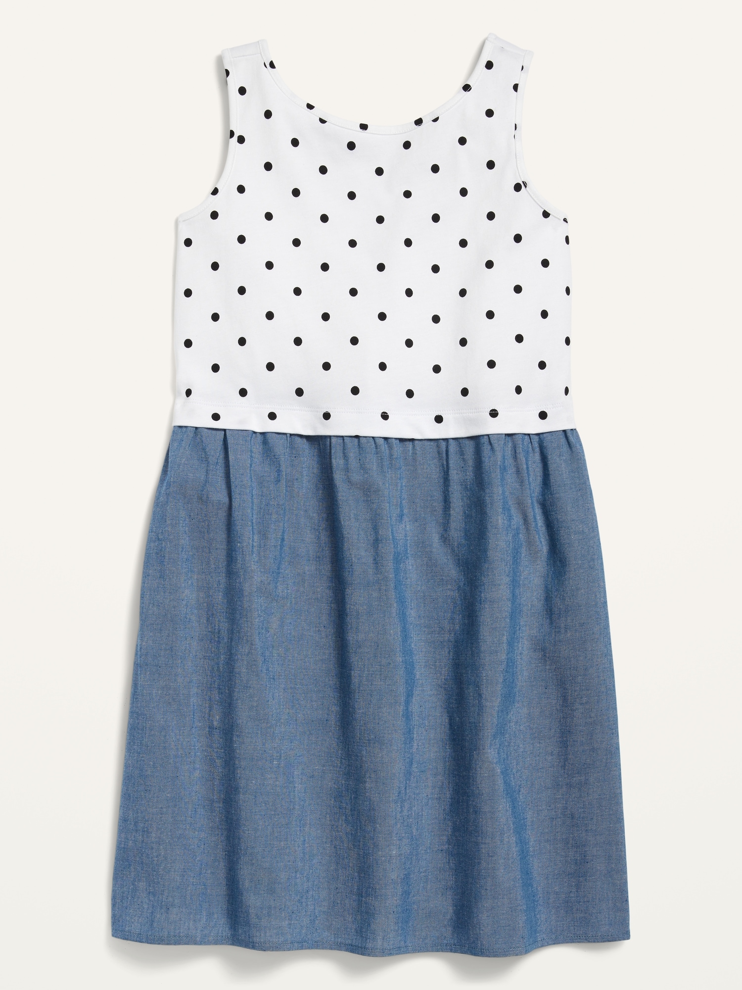 Sleeveless Knit/Woven 2-in-1 Dress for Girls