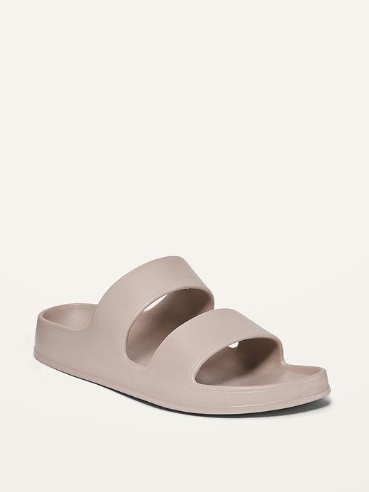 View large product image 1 of 2. Solid-Color EVA Double-Strap Slide Sandals