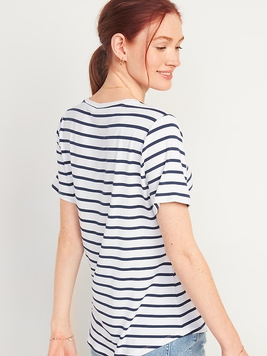 Image number 2 showing, Luxe Striped Crew-Neck Tee for Women
