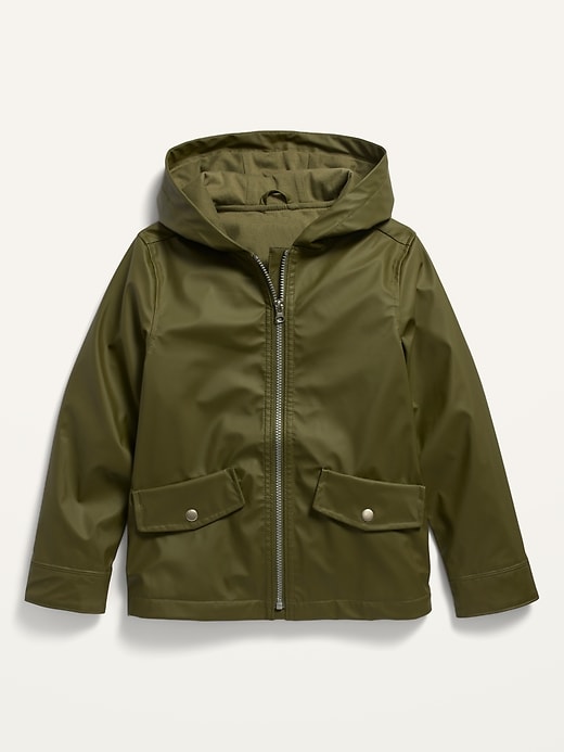 View large product image 1 of 1. Water-Resistant Hooded Rain Jacket for Girls