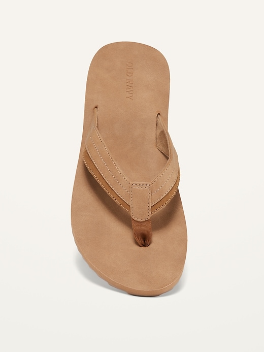 View large product image 2 of 3. Gender-Neutral Faux-Leather Flip-Flop Sandals For Kids