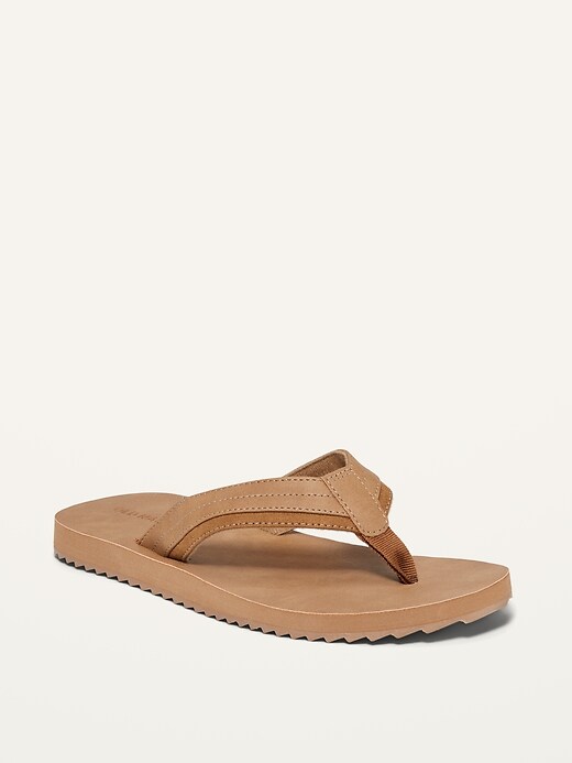View large product image 1 of 3. Gender-Neutral Faux-Leather Flip-Flop Sandals For Kids