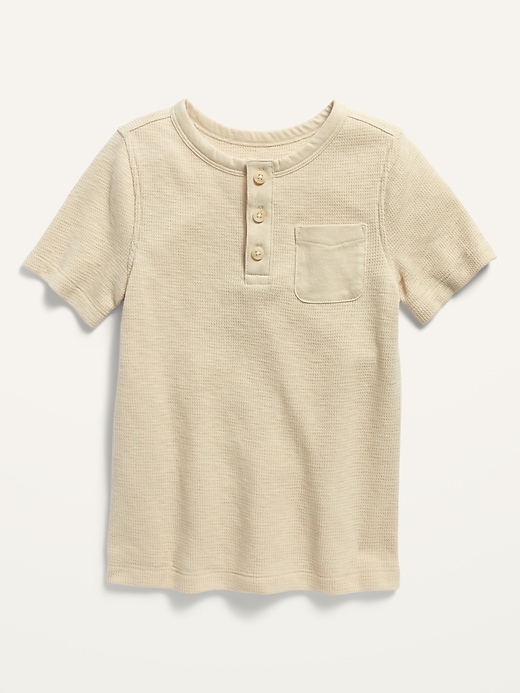 View large product image 1 of 1. Short-Sleeve Thermal Henley for Toddler Boys