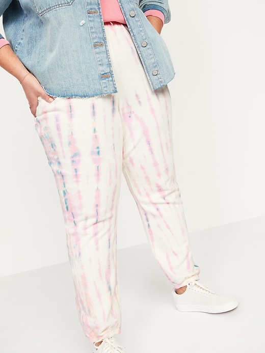 Image number 1 showing, Extra High-Waisted Tie-Dyed Plus-Size Sweatpants