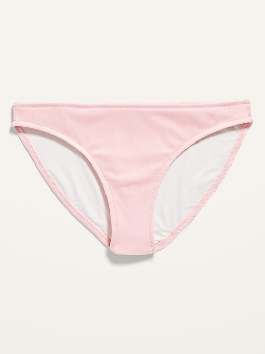 Image number 4 showing, Mid-Rise Rib-Knit Bikini Swim Bottoms