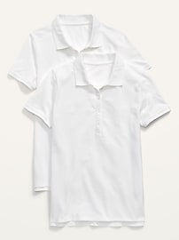 Image number 1 showing, Semi-Fitted Uniform Pique Polo Shirt 2-Pack