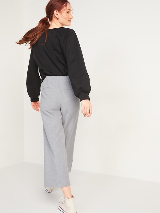 Image number 6 showing, Mid-Rise Pull-On Wide-Leg Pants for Women