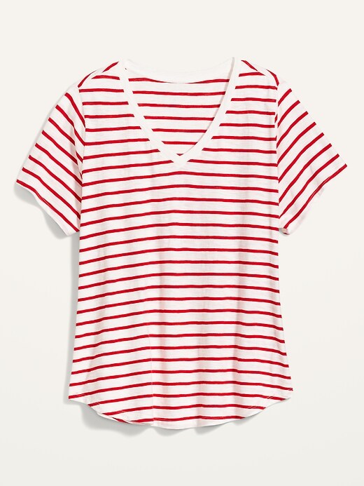 Image number 4 showing, EveryWear Striped Plus-Size V-Neck Tee