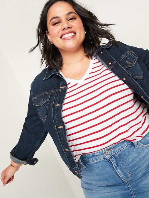 Image number 3 showing, EveryWear Striped Plus-Size V-Neck Tee