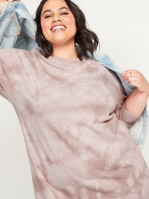 Image number 3 showing, Vintage Specially Dyed Plus-Size Sweatshirt Shift Dress