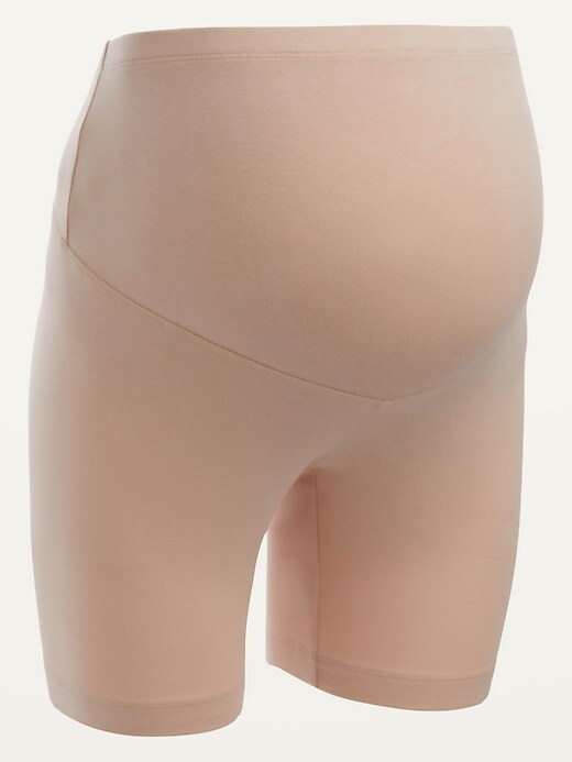 View large product image 1 of 1. Maternity Full Panel Jersey Biker Shorts -- 7-inch inseam