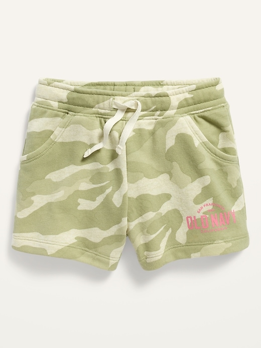 View large product image 1 of 1. Logo-Graphic French-Terry Printed Pull-On Utility Shorts for Toddler Girls