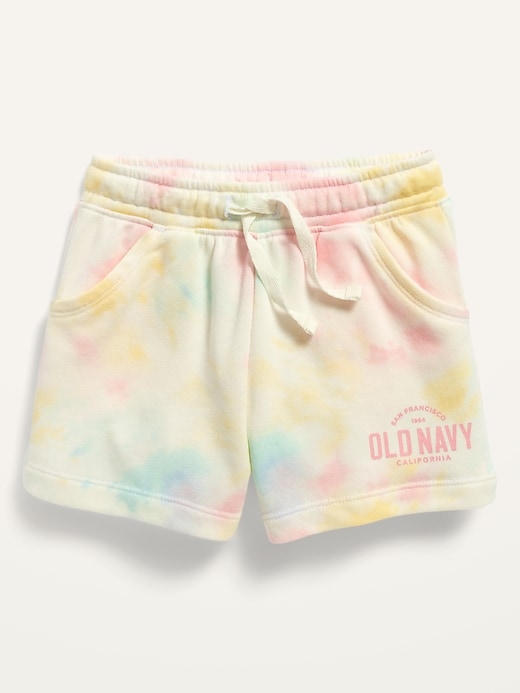 View large product image 1 of 1. Logo-Graphic French-Terry Printed Pull-On Utility Shorts for Toddler Girls